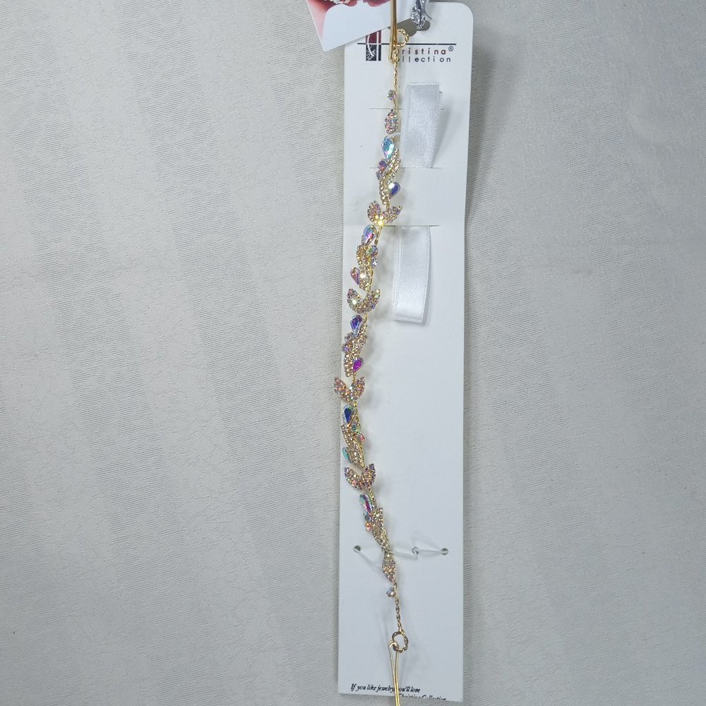 Christina Collection Aurora Borealis Clear Rhinestone Hair Vine Hair Accessory